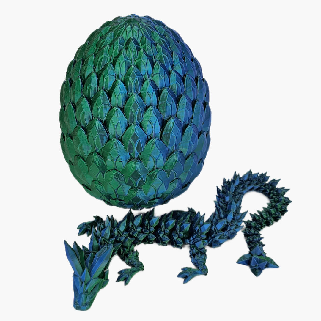 Articulated Magic Crystal Dragon with Egg