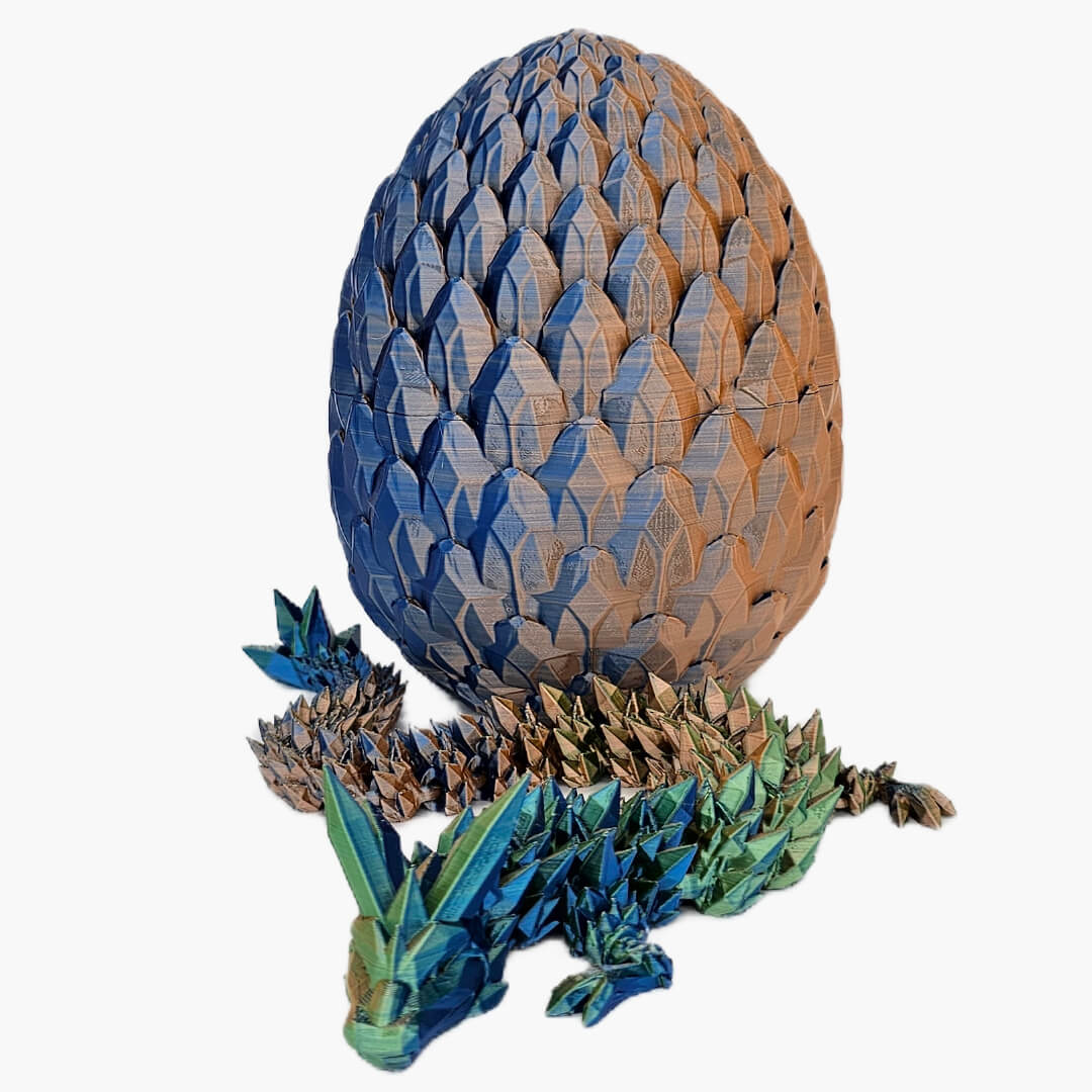 Articulated Magic Crystal Dragon with Egg