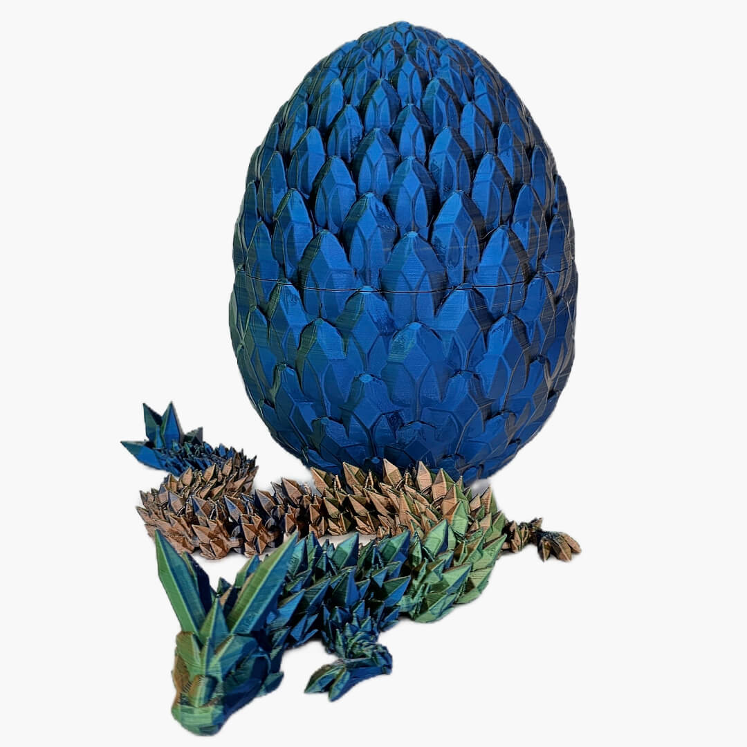 Articulated Magic Crystal Dragon with Egg