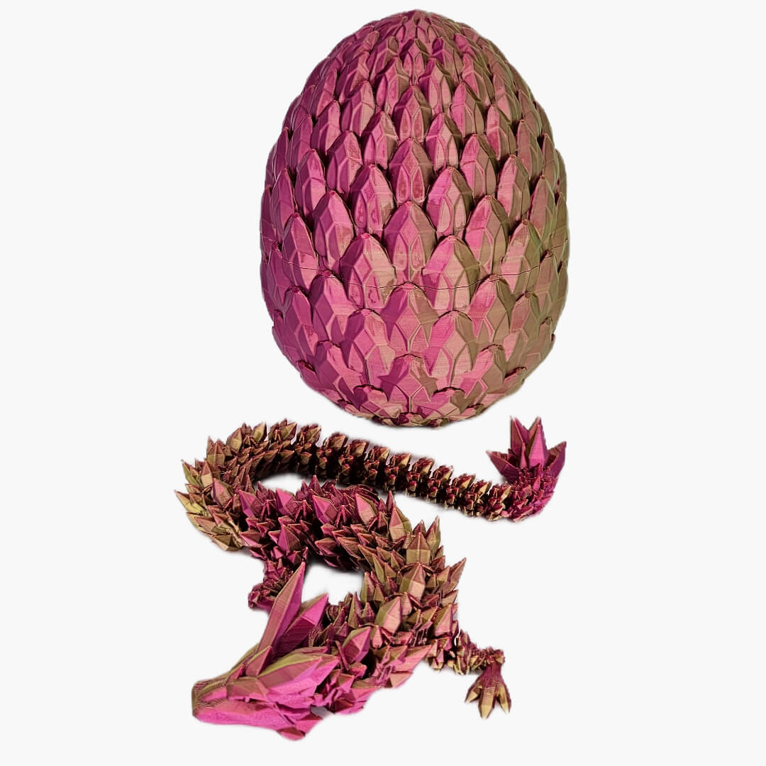 Articulated Magic Crystal Dragon with Egg