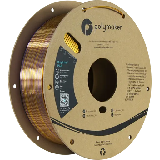 PolyLite Dual Silk PLA Sovereign Gold-Purple