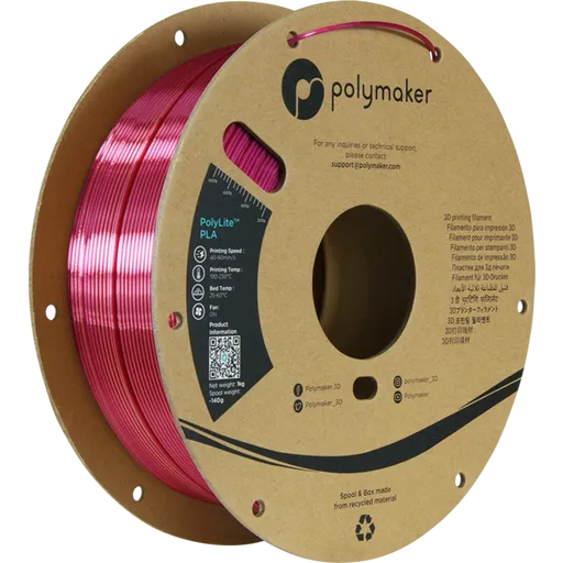 Polymaker PolyLite Dual Silk PLA Banquet Gold Magenta